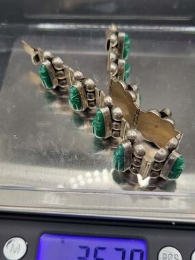 Taxco Silver Malachite Bracelet